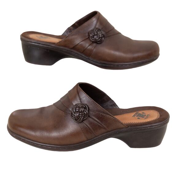 Earth Origins Shoes - Earth Origins Shoes Women 8.5 Brown Dream 2010F Slip-on Leather Mule Clog